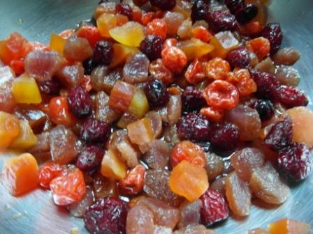 Frutas secas remojadas