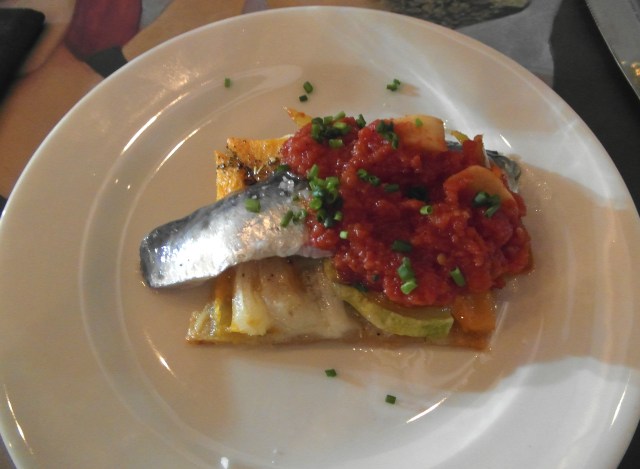 coca calabaza y calabacín con sardina