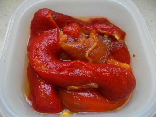 pimientos asados y pelados